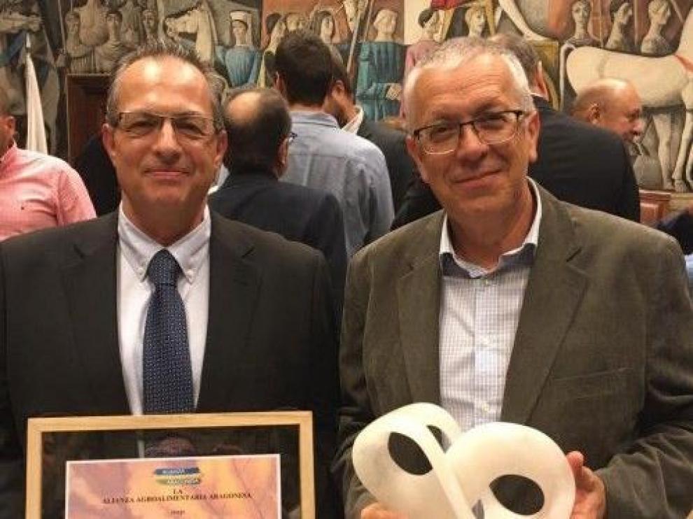 Los premiados de Red Ganadera de Caspe, en la entrega.