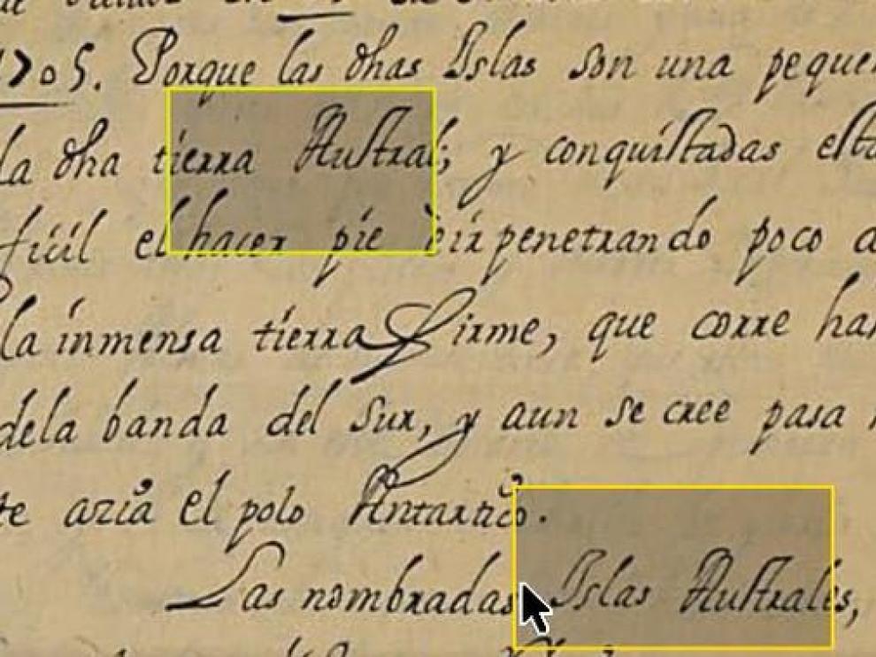 El proyecto Carabela ha permitido descubrir una carta de principios del XVIII con referencias precisas a la "tierra austral" que se extiende hacia el "polo antártico".