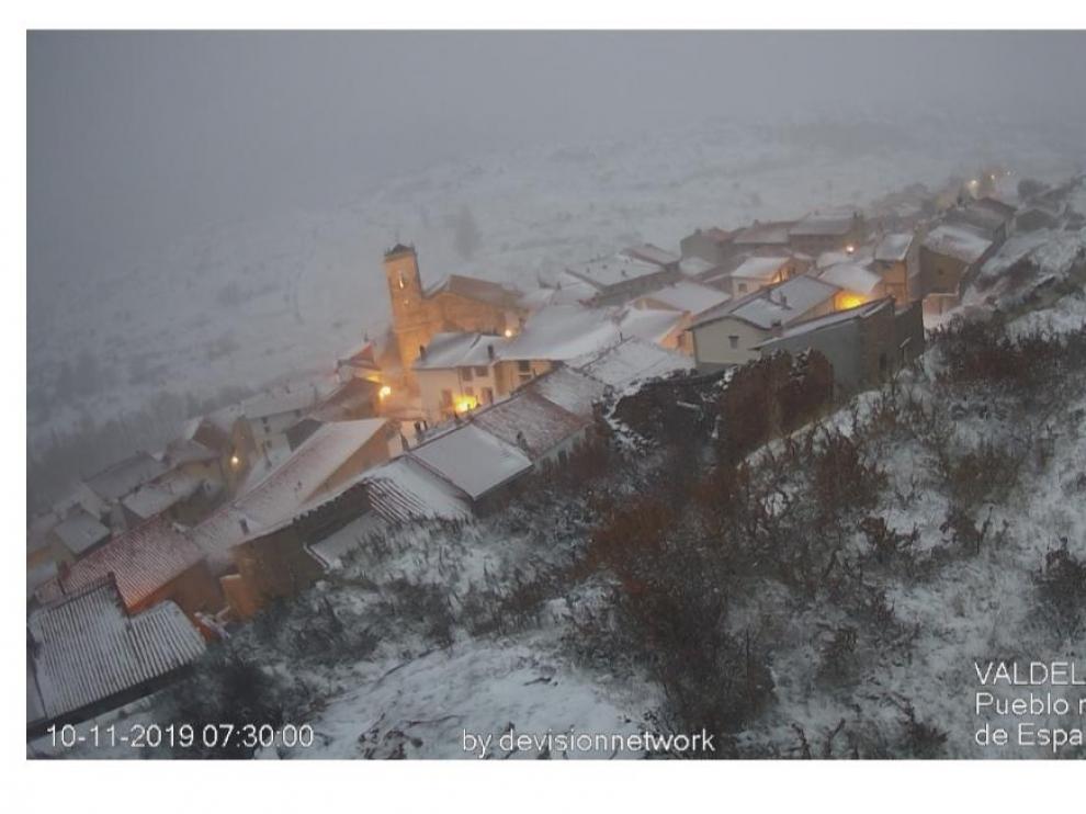 Imagen de Valdelinares completamente nevado.