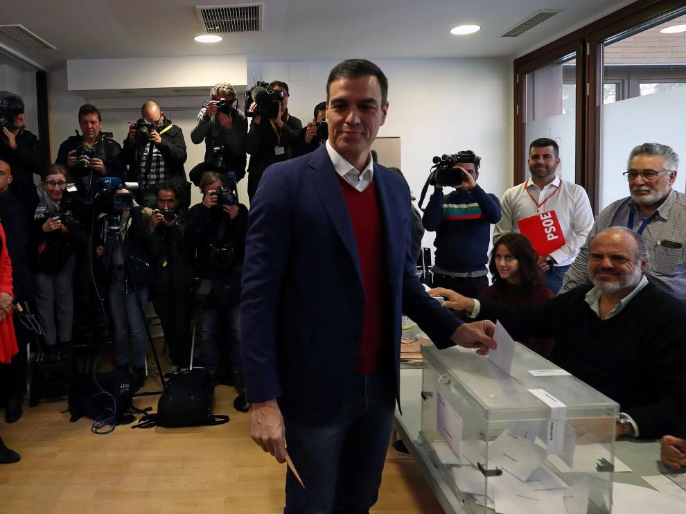 Pedro Sánchez ha votado a primera hora de la mañana