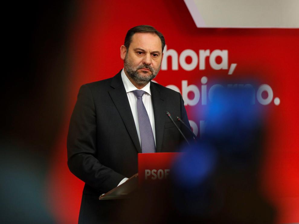 Ábalos, este lunes, durante la rueda de prensa.