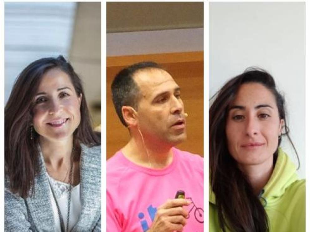 Alejandra Cortés, José Antonio Julián y Silvia Román, los tres docentes aragoneses nominados.