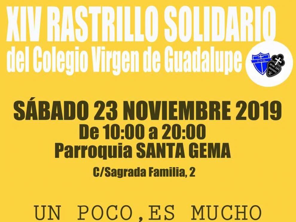 Cartel publicitario del mercadillo solidario