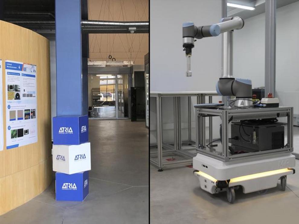 A la izquierda, las instalaciones de ATRIA Innovation. A la derecha, uno de sus proyectos más avanzados.