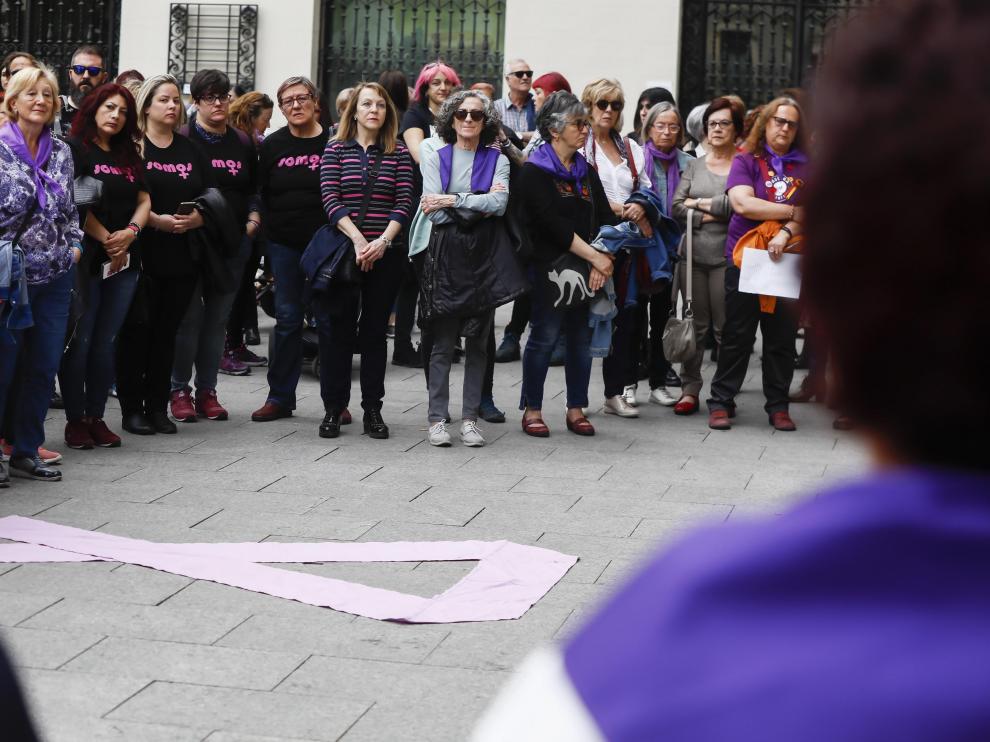 Una concentración contra la violencia de género en Zaragoza en mayo de 2019.