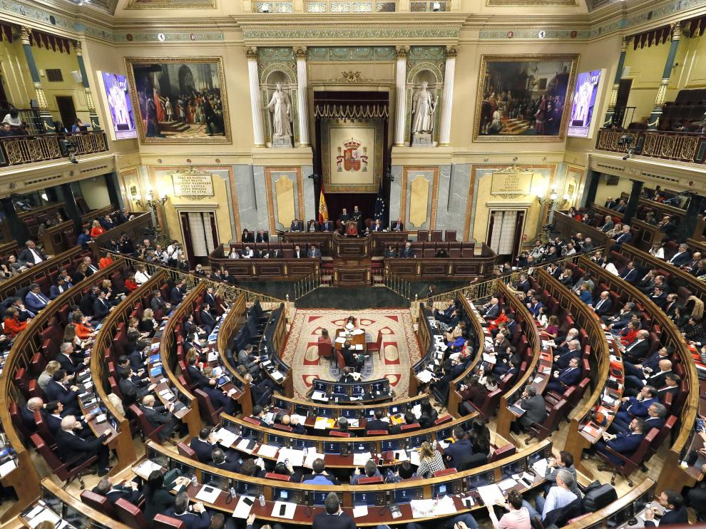 Vista general del hemiciclo del Congreso de los Diputados.