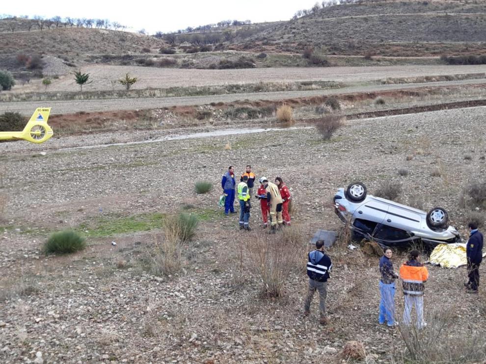 El helicóptero del 112 se desplazó al lugar del accidente, pero nada se pudo hacer por la víctima.