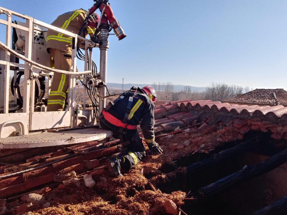 Incendio en una vivienda de Monreal del Campo.