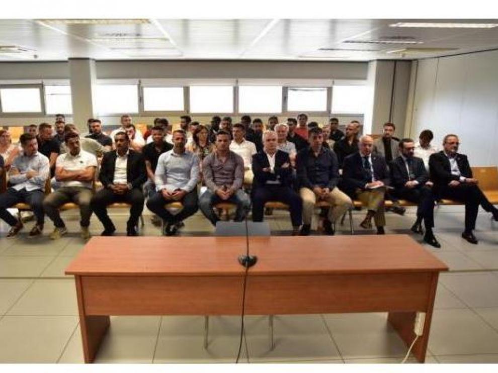 Un momento de la vista oral del juicio por el caso Levante-Real Zaragoza, en los Juzgados de Valencia hace varias semanas.