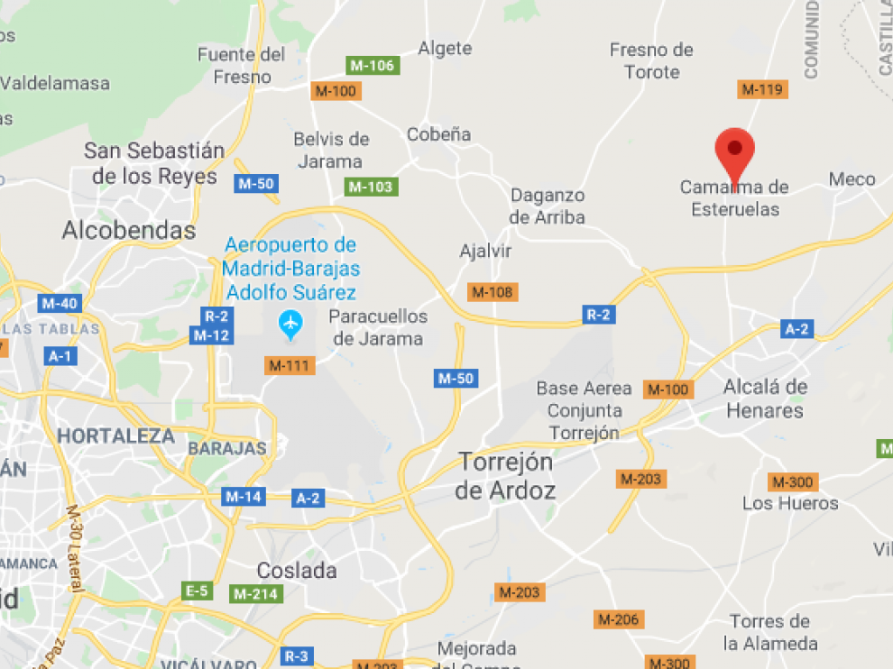 La agresión tuvo lugar en un camino a una depuradora de Camarma de Esteruelas, en Madrid.