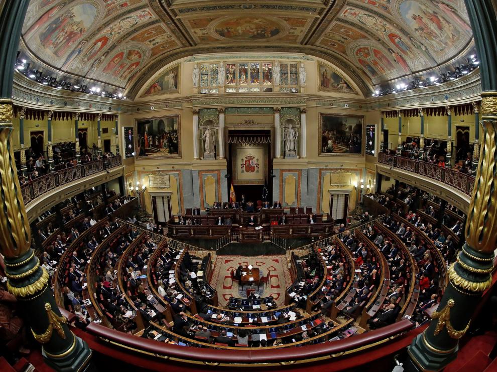 Vista del hemiciclo del Congreso durante el debate de investidura.