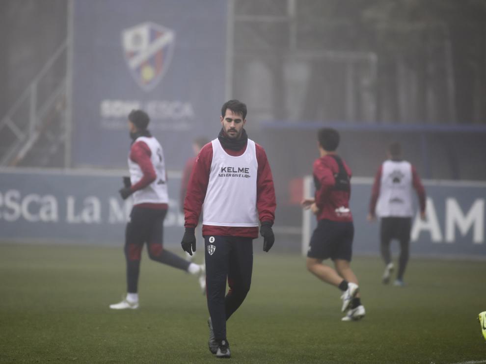 Pablo Insua, durante el entrenamiento matinal de este miércoles.