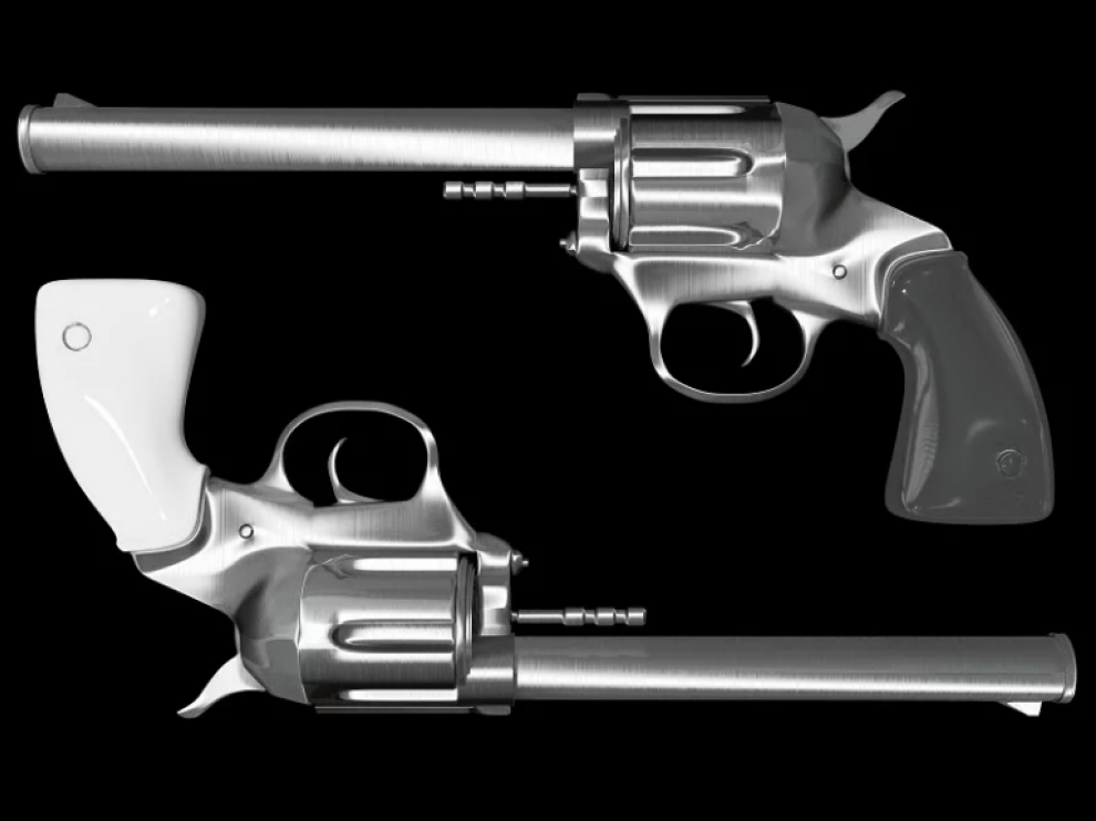 Imagen de archivo de dos pistolas.