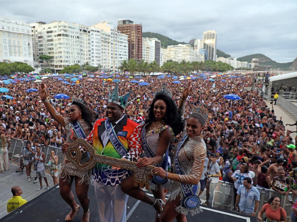 Espectáculo de apertura de los carnavales de Río de Janeiro.