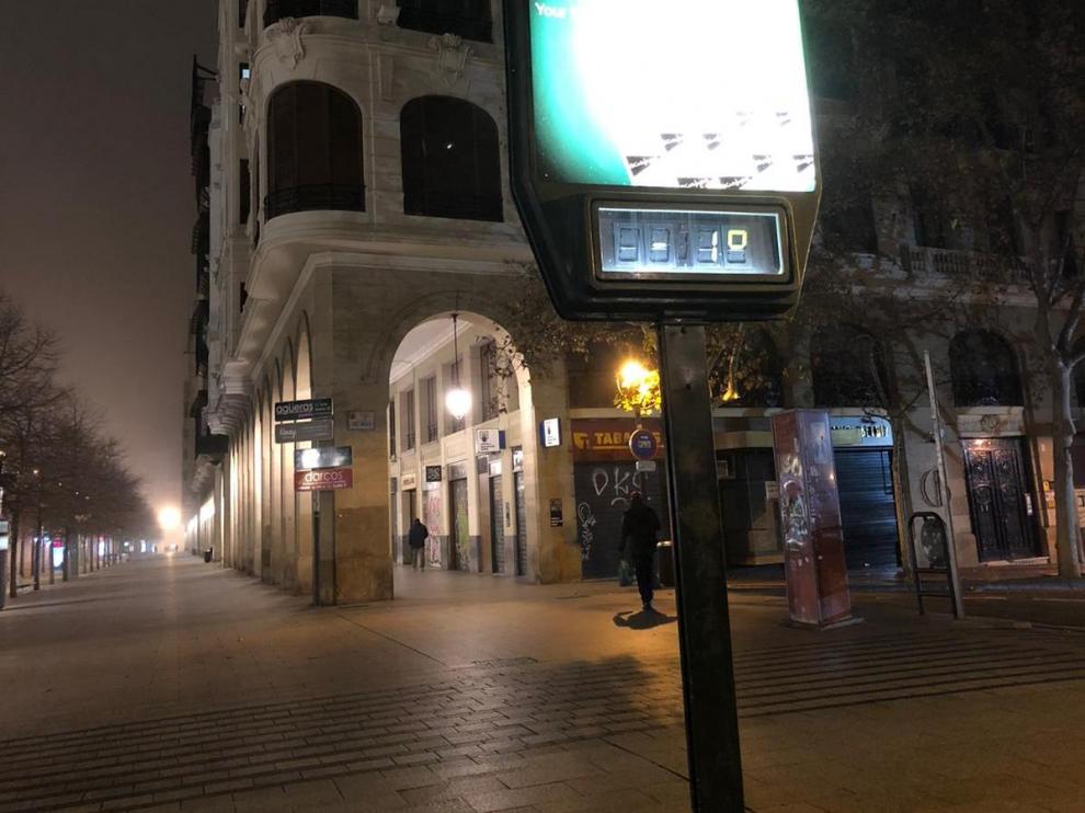 Temperaturas por debajo de los cero grados esta madrugada en Zaragoza.