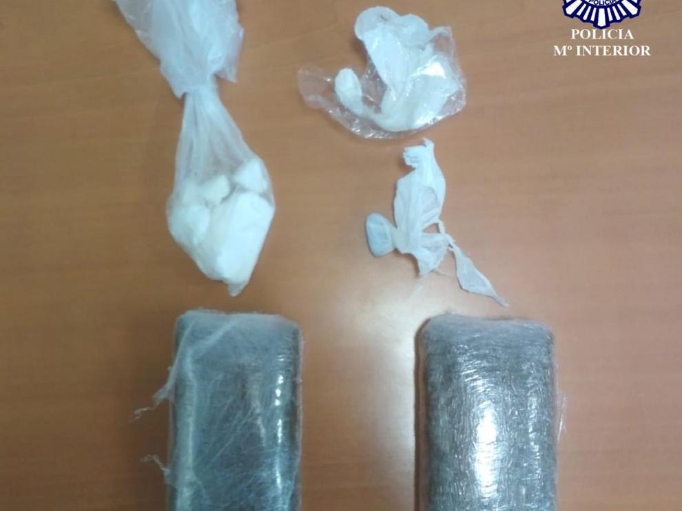 Droga que llevaba el detenido en Delicias.