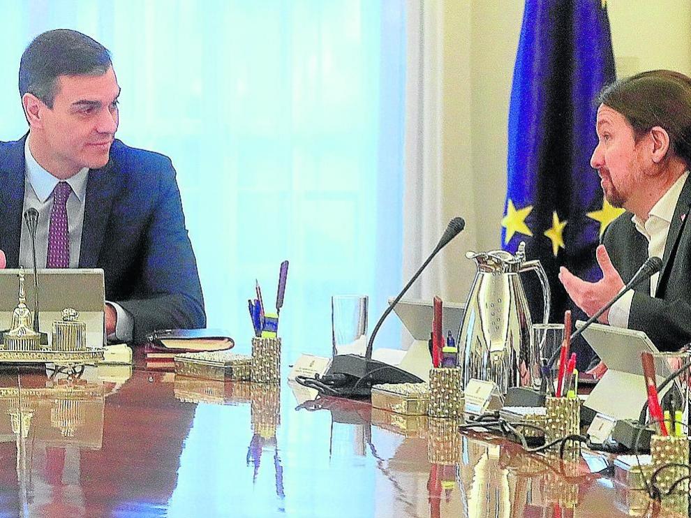 Sánchez preside en la Moncloa el primer Consejo de Ministros de su Gobierno de coalición con Unidas Podemos.