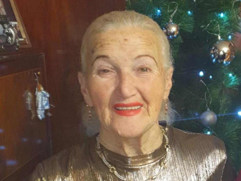 Andrea Corcho Palomo, de 76 años, en una imagen de estas Navidades facilitada por la familia.