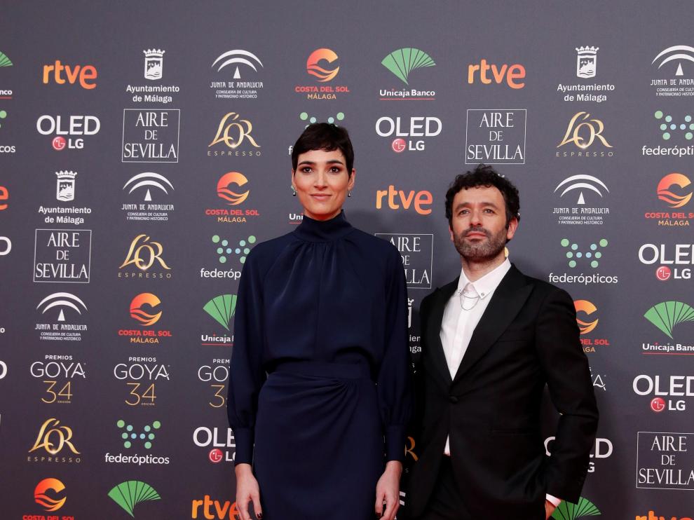 Isabel Peña junto a Rodrigo Sorogoyen en la alfombra roja de los Premios Goya 2020.