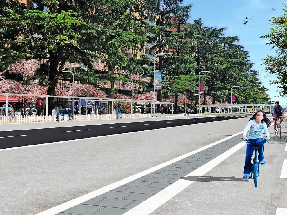 Infografía de cómo quedará el nuevo tramo de Ramón y Cajal tras las obras.