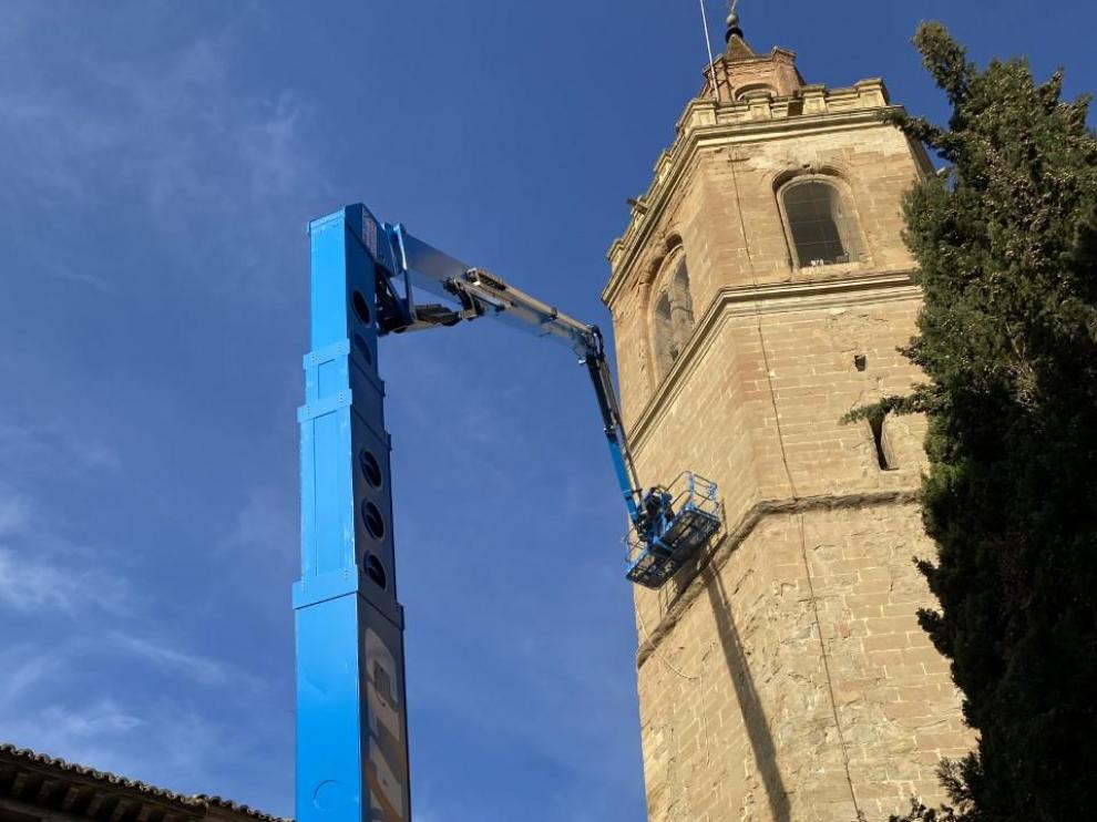 Desarrollo de los trabajos en el exterior de la torre de la Catedral