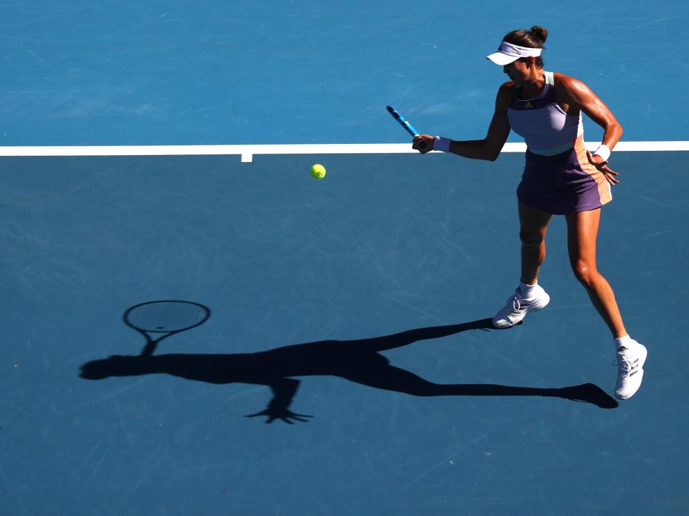 Garbiñe Muguruza en acción durante el partido