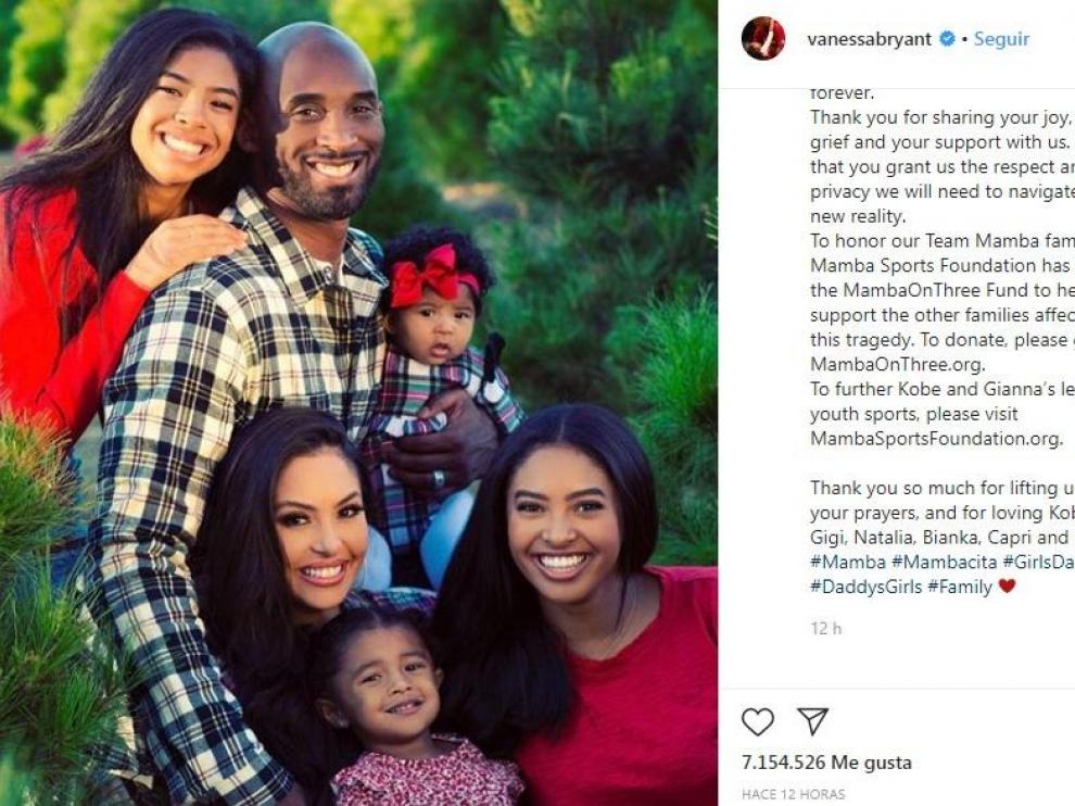La viuda de Kobe Bryant habla por primera vez tras su trágica muerte