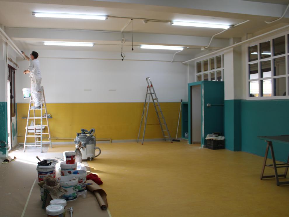 Terminan las obras en el aula quemada del colegio Moncayo