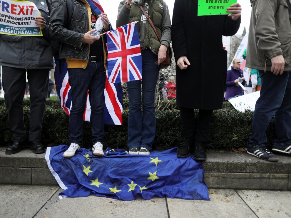 Celebración en Londres por el 'brexit'.