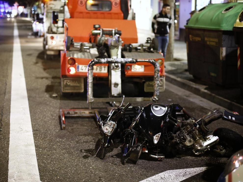 Accidente mortal de un motociclista en el paseo de Cuéllar de Zaragoza.