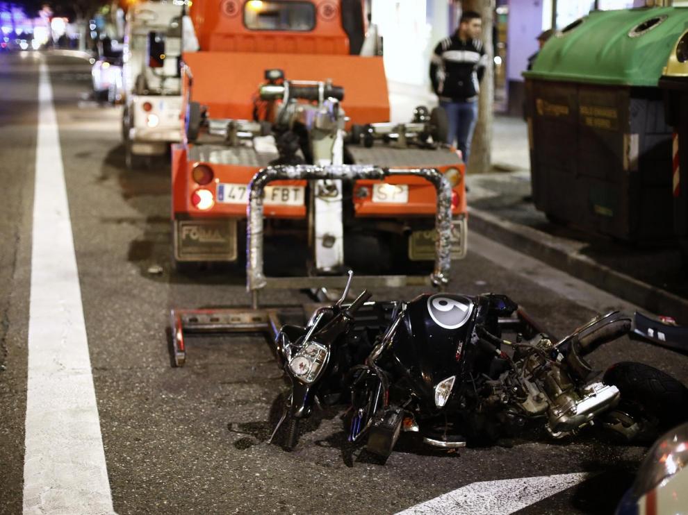 Accidente mortal de un motociclista en el paseo de Cuéllar de Zaragoza.