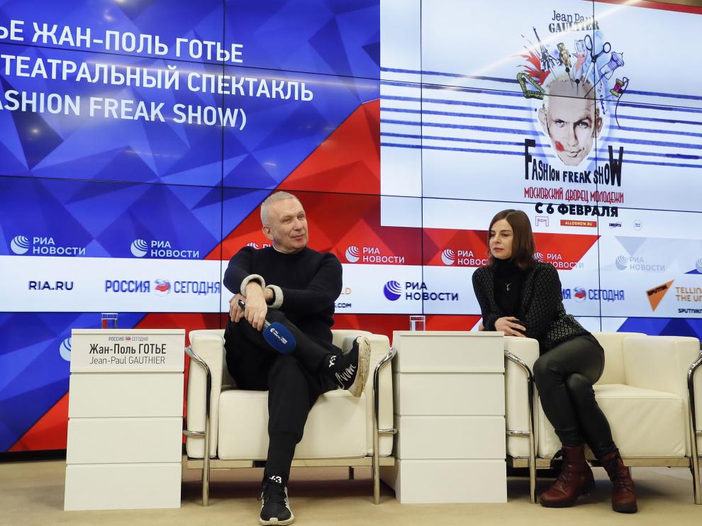 Jean Paul Gaultier, durante la presentación de su espectáculo en Moscú, este miércoles.