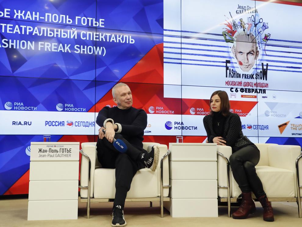 Jean Paul Gaultier, durante la presentación de su espectáculo en Moscú, este miércoles.