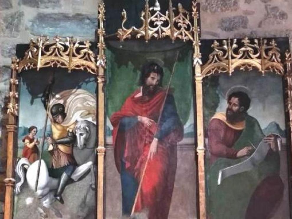 Retablo de la ermita de Santiago de Ruesta.