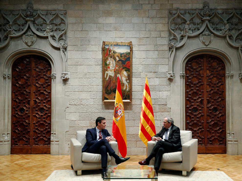Reunión entre Torra y Sánchez.