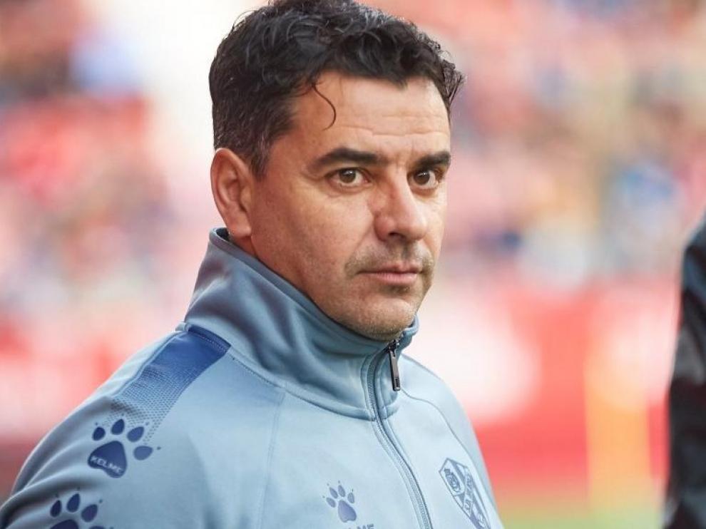 Míchel Sánchez, durante la cita de este sábado en Montilivi.