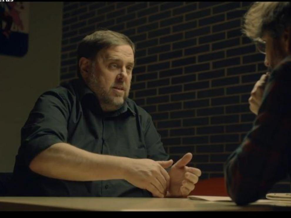 Oriol Junqueras durante su entrevista con Jordi Évole.