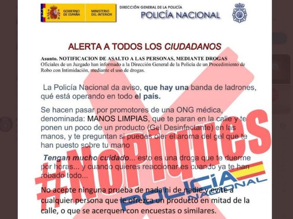 El bulo de la banda de ladrones llamados "manos limpias" o "manitas limpias" que corre por Whatsapp