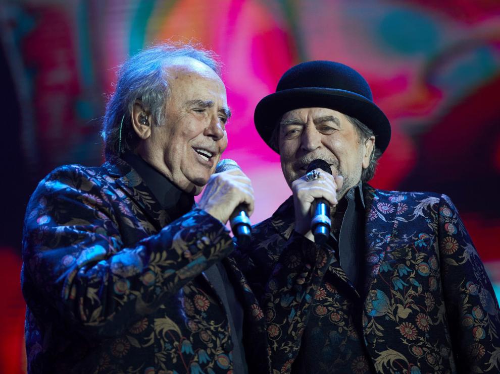 Joan Manuel Serrat y Joaquín Sabina en uno de sus últimos conciertos.