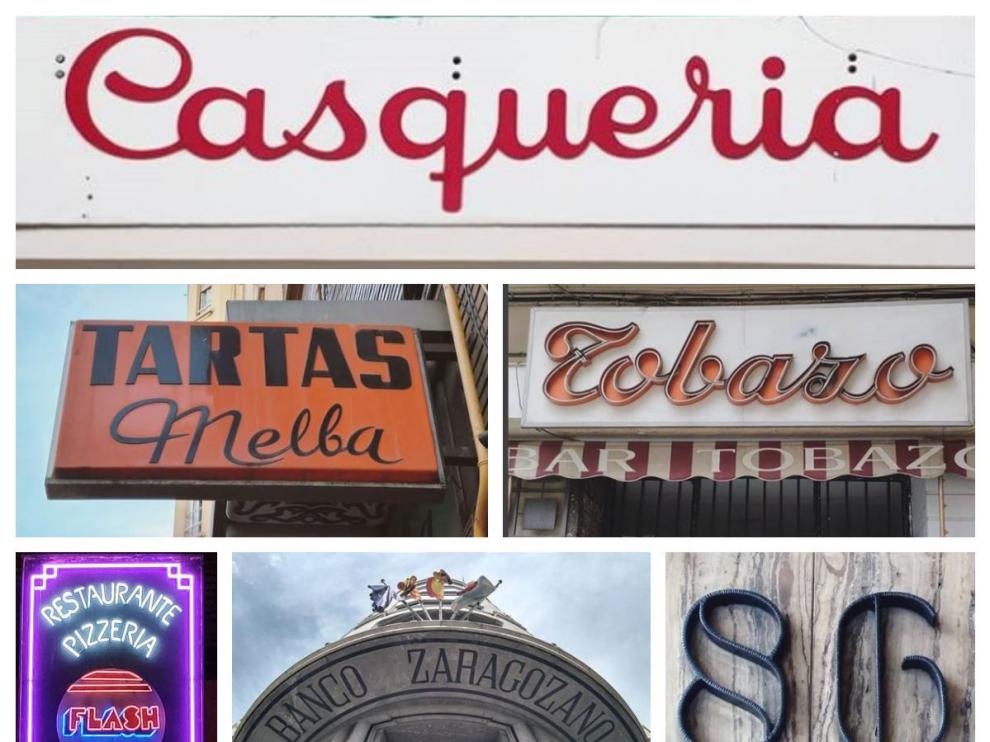 Algunos carteles con solera de Zaragoza. Neones y tipografías que son memoria de la ciudad