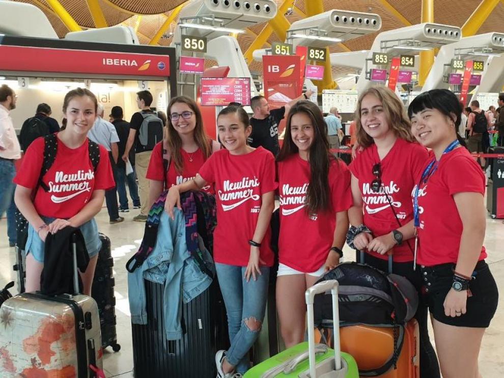 Grupo de estudiantes de un viaje organizado por la agencia oscense Newlink.