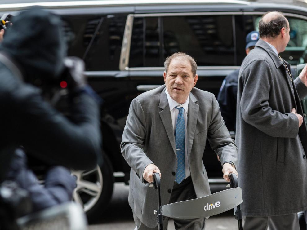 Film producer Harvey Weinstein arrives at New York Criminal Court for his sexual assault trial in the Manhattan borough of New York City, New York, U.S., February 18, 2020. REUTERS/Stefan Jeremiah [[[REUTERS VOCENTO]]] PEOPLE-HARVEY WEINSTEIN/