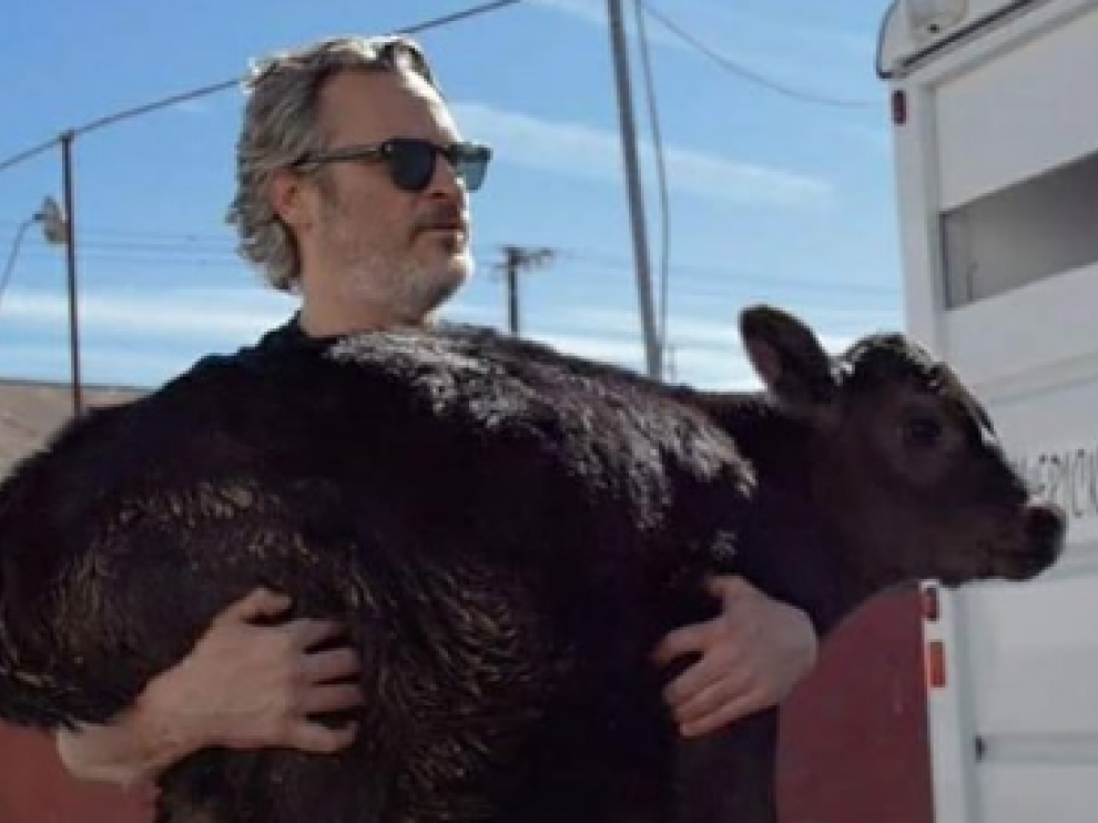 Joaquín Phoenix rescató a una vaca y a su ternero tras ganar el Óscar