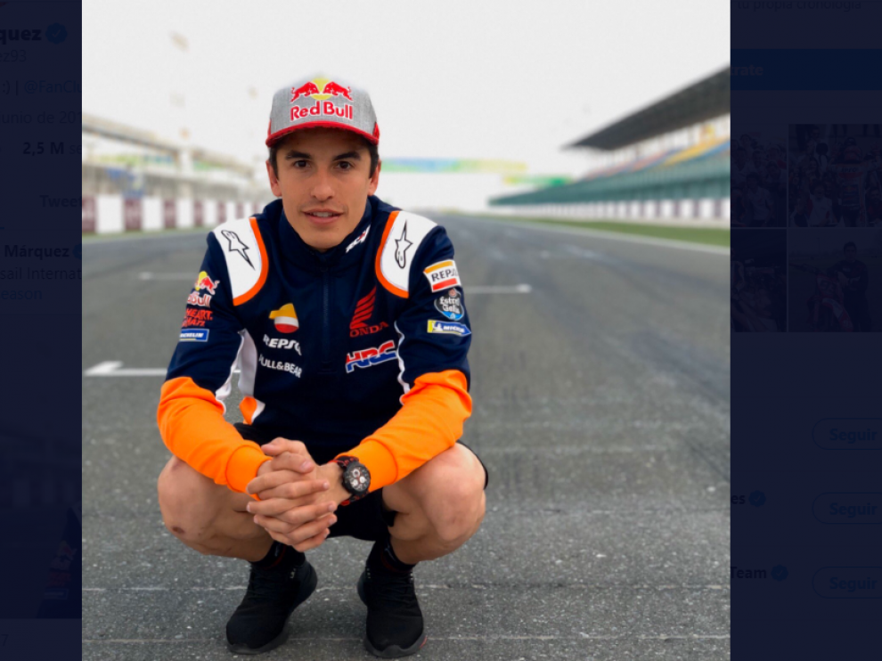 Marc Márquez en el circuito de Catar.