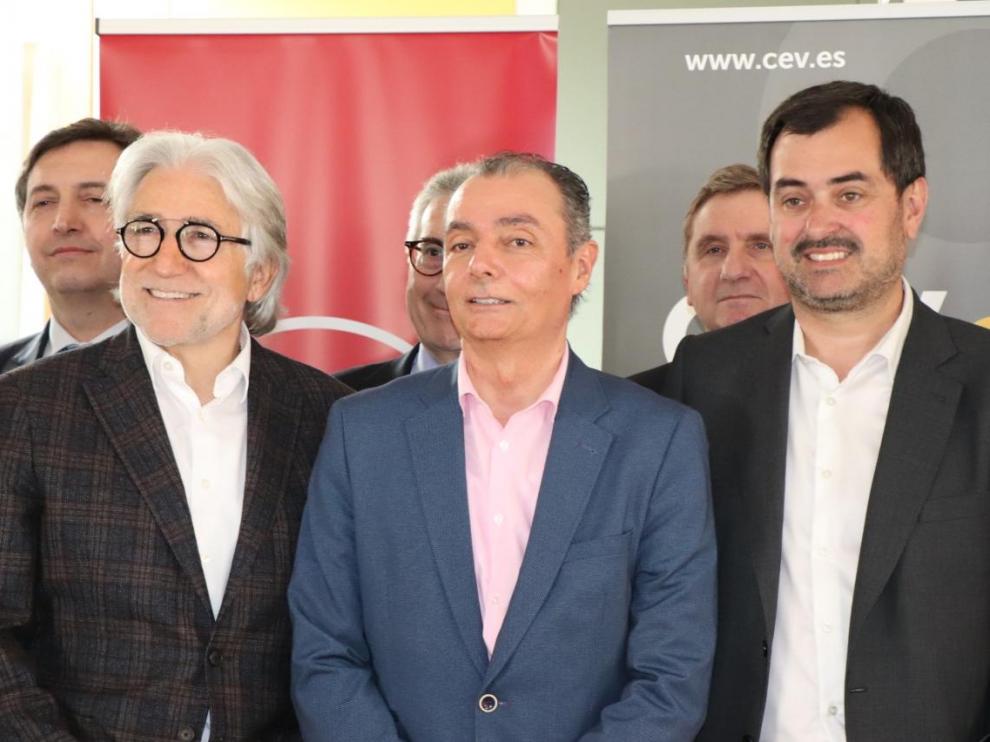 Josep Sánchez Libre, Salvador Navarro y Ricardo Mur, durante la reunión de hoy en Benicarló