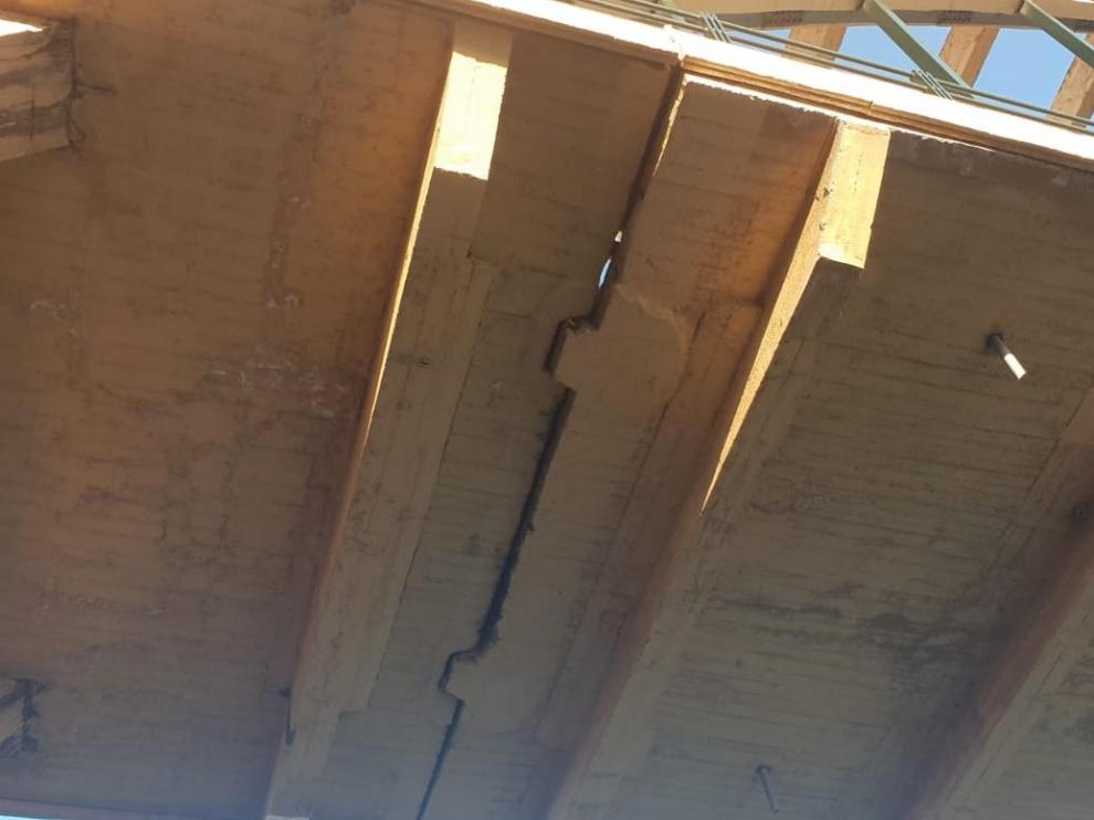 Zona afectada en el Puente de Sástago.