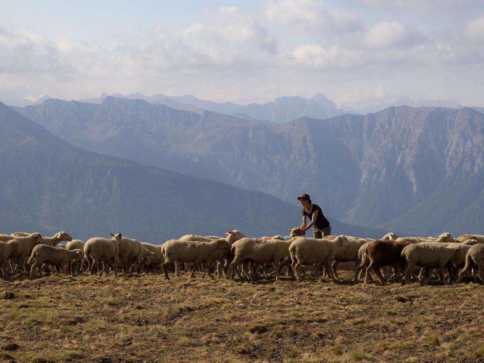 En la imagen, Nuria de pastora en los Alpes franceses.