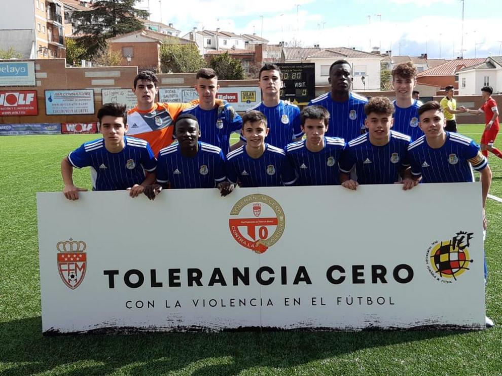 Once de la selección aragonesa sub-16 frente a Madrid.