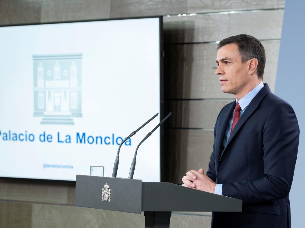 Pedro Sánchez durante la rueda de prensa del viernes.