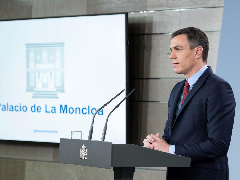 Pedro Sánchez durante la rueda de prensa del viernes.